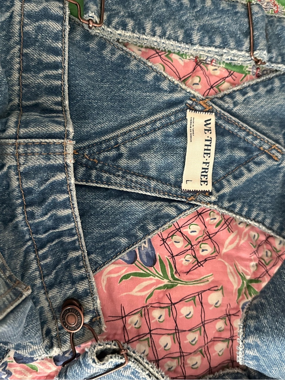 We the Free Good Luck Barrel Blue Denim Overalls Lg. - Picture 5 of 7